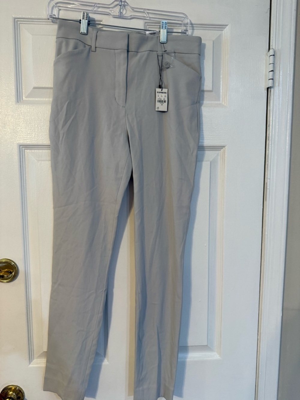 Express Light Gray Slim Straight Trousers